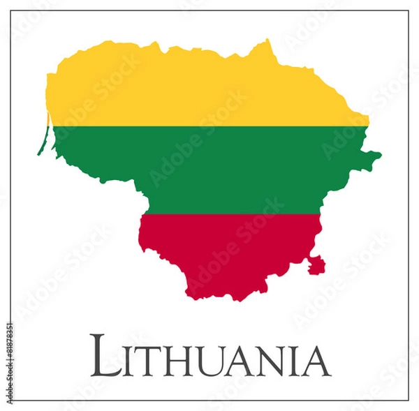 Fototapeta Lithuania flag map