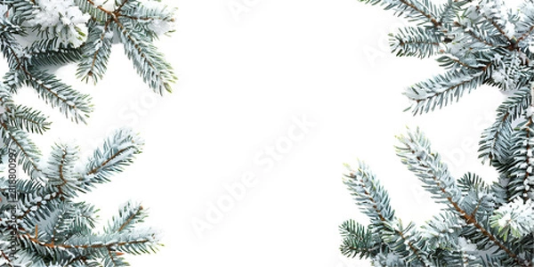 Obraz christmas tree branches with snow