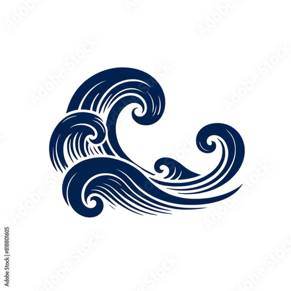 Obraz 和風の波のイラスト