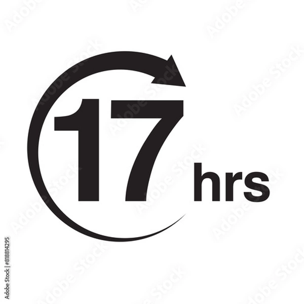 Fototapeta 17 hours arrow timer icon vector illustration eps
