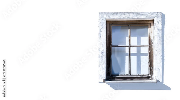 Fototapeta A single window frame isolated against a white background