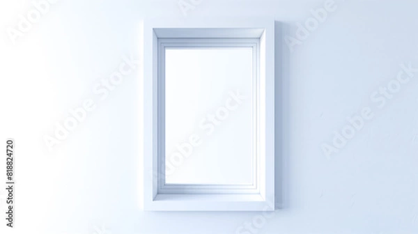 Fototapeta A single window frame isolated against a white background