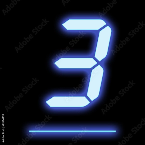 Obraz LED digit nine blue
