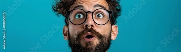 Fototapeta Scientist s Astonished Expression upon Breakthrough in Research