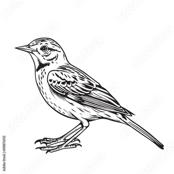 Fototapeta Skylark in cartoon, doodle style. Image for t-shirt, web, mobile apps and ui. Isolated 2d vector illustration in logo, icon, sketch style, Eps 10. AI Generative