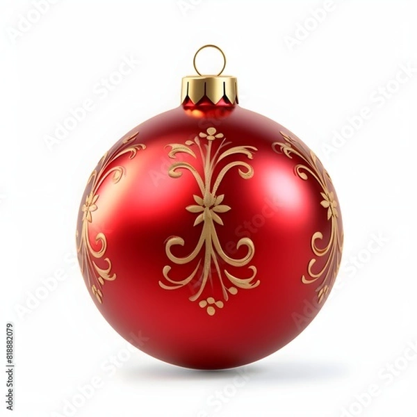 Obraz red christmas ball isolated on white