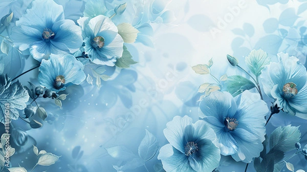 Obraz light blue floral background for online presentation