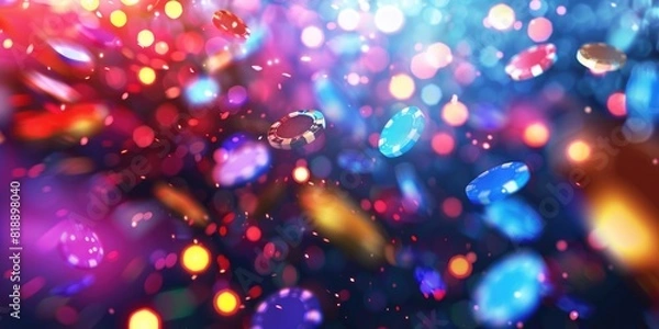 Obraz Casino background with colorful lights and flares