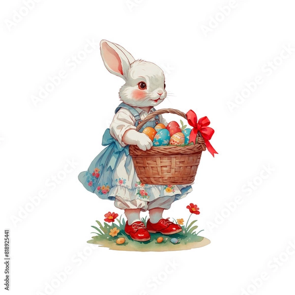 Fototapeta easter bunny with basket