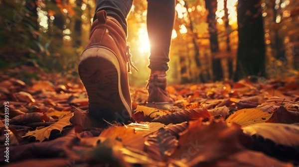 Obraz Boots in autumn forest