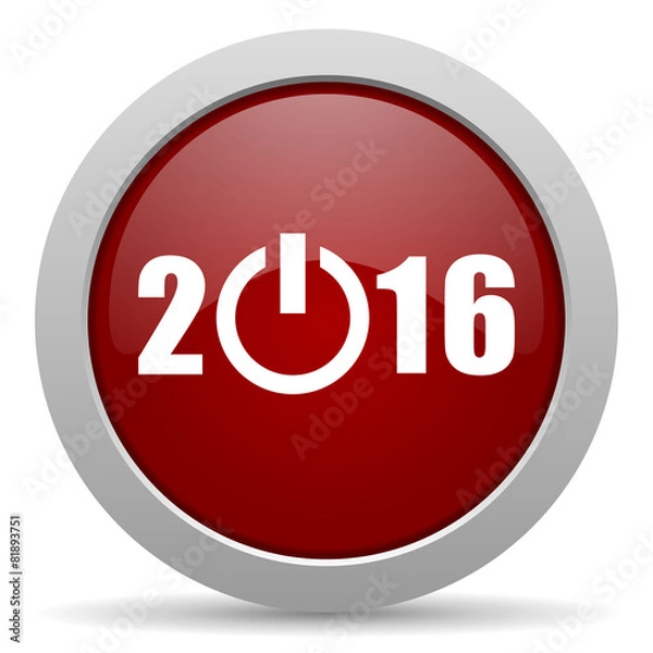 Obraz year 2016 red glossy web icon