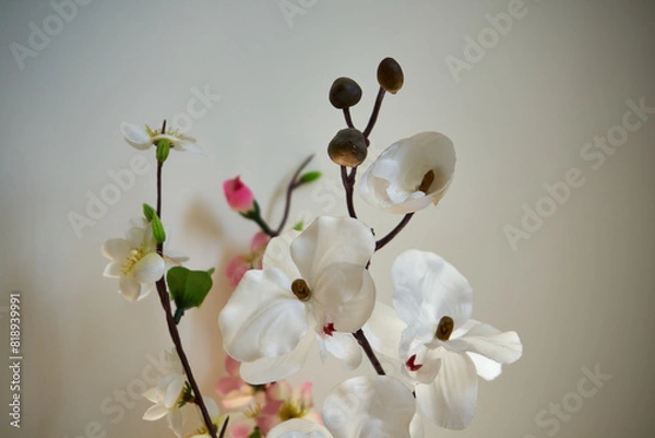 Obraz storczyki ,sztuczne kwiaty 