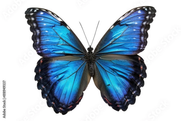Fototapeta Blue butterfly isolated on transparent background
