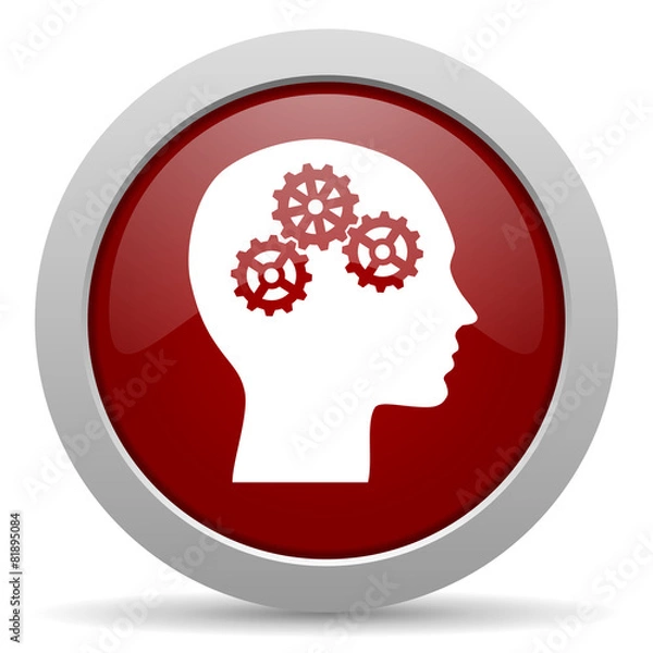 Fototapeta head red glossy web icon