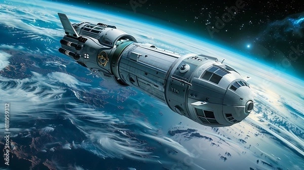 Fototapeta Exploring the Final Frontier: Thriving in Isolation - Captivating Aerial View of a Futuristic Space Colony on a Remote Planet (Image: A_space_colony_on_a_t-F349D.jpg