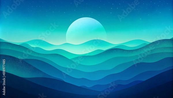 Fototapeta Oceanic Gradient: Turquoise, Deep Blue, and Seafoam Green with Abstract Grainy Background. Perfect for: Summer Escapes, Beach Weddings, Ocean-Themed Parties, Tropical Getaways.