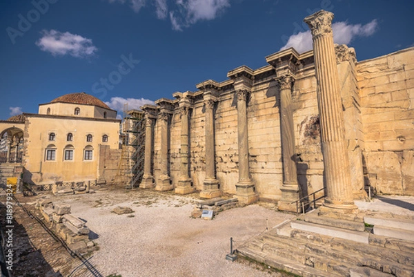 Obraz Athens, Greece, May 5th 2024: Ancient Library of Hadrian in Athens, Greece