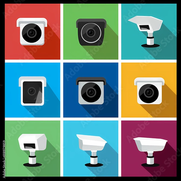 Obraz Cctv camera icons vector image