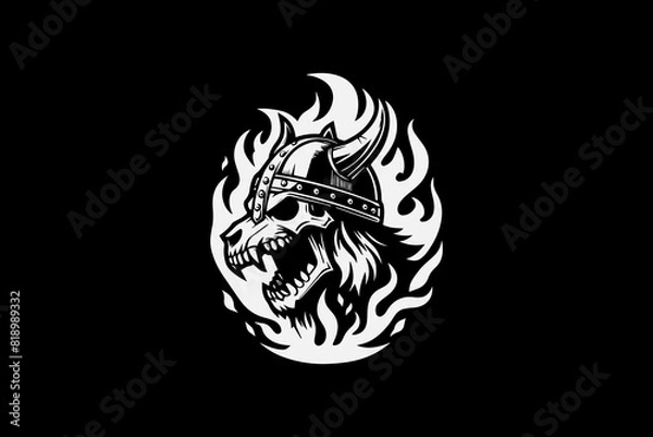 Obraz Angry wolf head skeleton