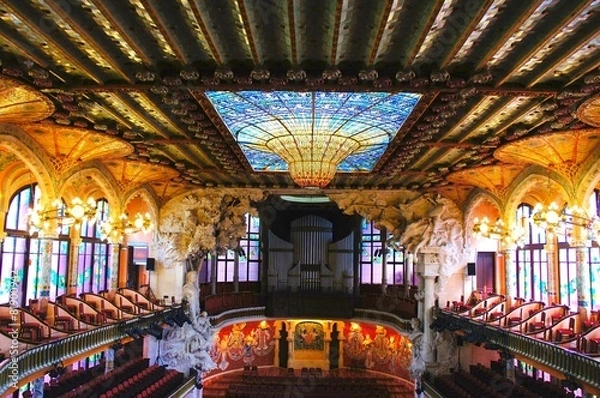 Obraz スペインのカタルーニャ音楽堂のメインホール