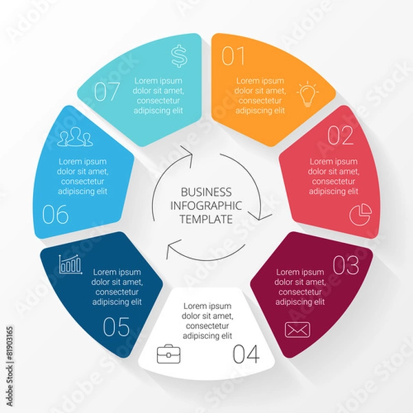 Obraz Vector circle lines infographic. Template for cycle diagram