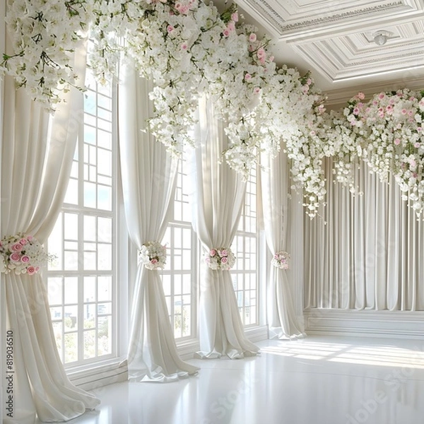 Fototapeta A luxury wedding background generative AI