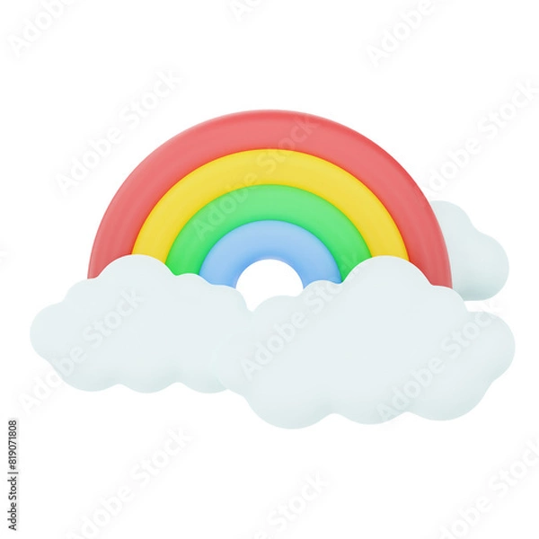 Fototapeta Rainbow 3d render weather icons set