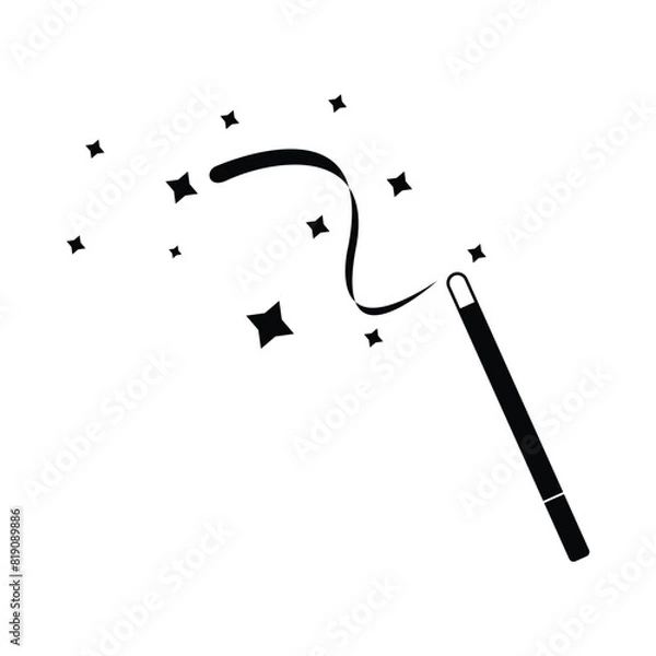 Fototapeta magic wand vector icon in flat style