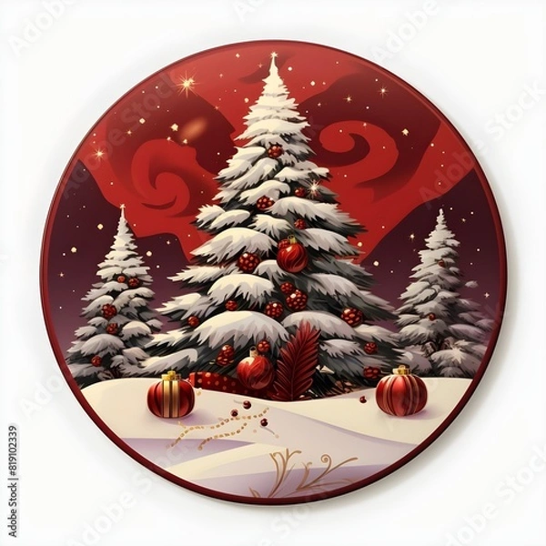 Obraz christmas tree with snow