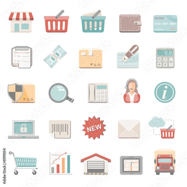 Obraz Flat Icons - Shopping