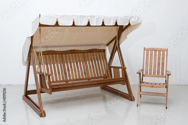 Obraz Wooden furniture for a garden