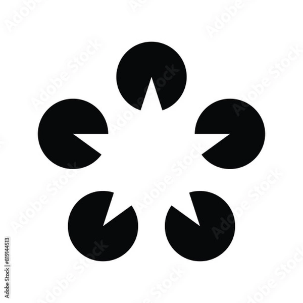 Obraz Gestalt star Geometric figures example Illusion illustration, negative space star