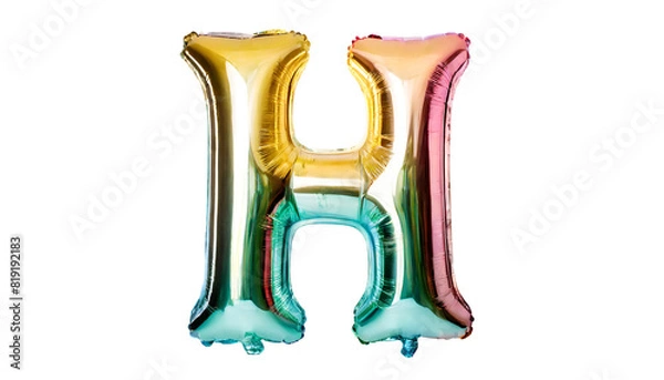 Obraz Realistic letter h made of holographic balloon