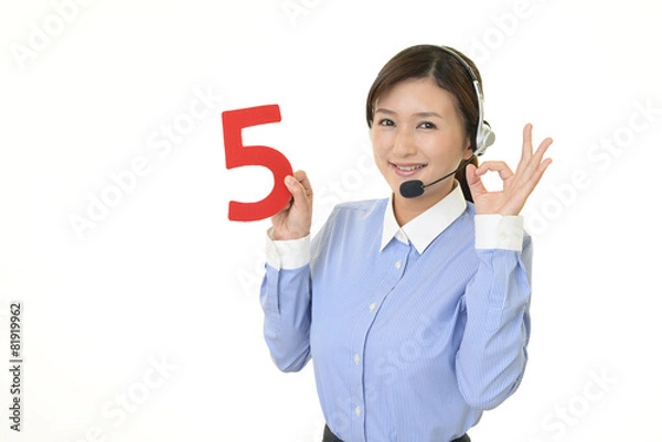 Fototapeta 数字を持つ女性