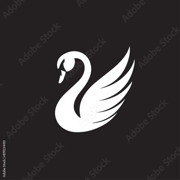 Obraz Swan in cartoon, doodle style. Image for t-shirt, web, mobile apps and ui. Isolated 2d vector illustration in logo, icon, sketch style, Eps 10. AI Generative