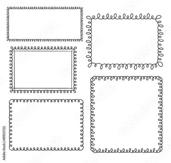Obraz Set of doodle loop frames