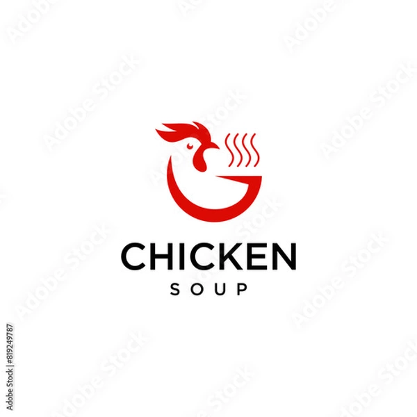 Fototapeta chicken rooster logo design template
