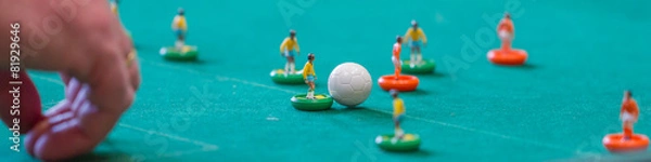 Obraz Podłużny format ręki gracza Subbuteo