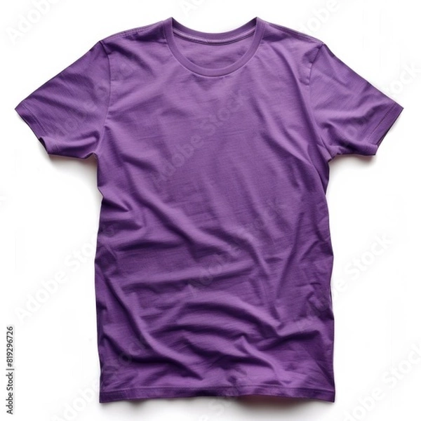 Obraz Purple t-shirt with a round neckline, solid colour, white background