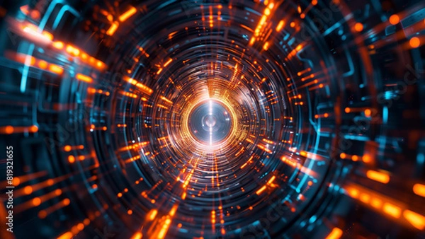 Fototapeta Digital Vista: Data Flow in Vibrant Hues