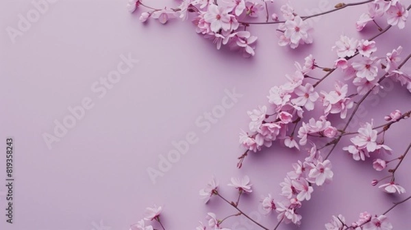 Obraz Cherry blossoms on a pink background