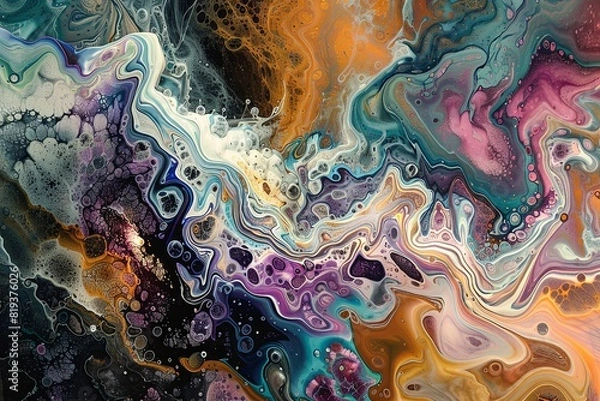 Fototapeta A vibrant abstract organic form that blends fluid, realistic, and fantastical elements. 