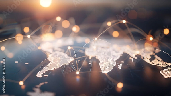 Obraz Luminous Global Trade Map