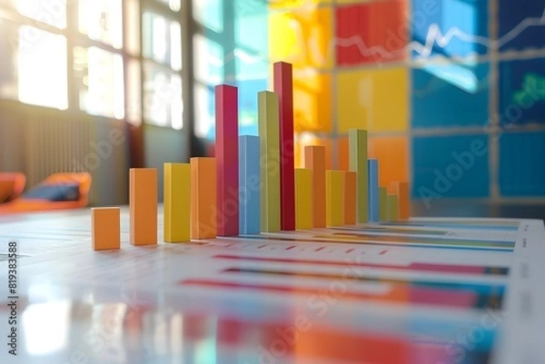 Fototapeta Vibrant Data Visualization Showcasing Growth and Analytical Insights