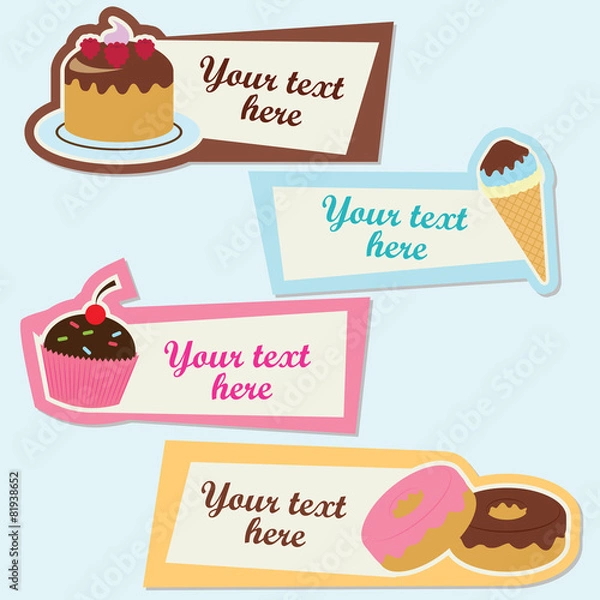 Fototapeta Sweet vector sticker set