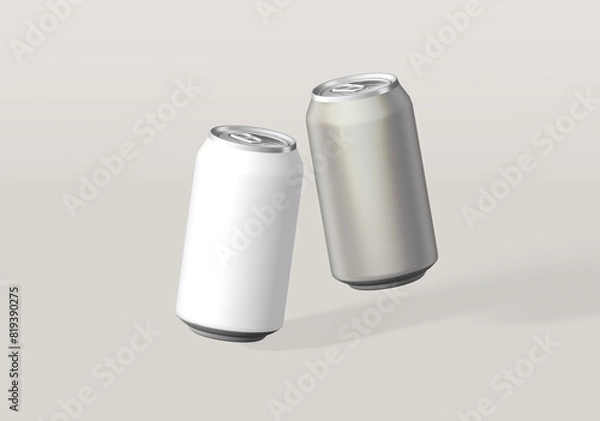 Fototapeta alumunium can drink soda mockup template. Made from Aluminum for beer, juice,etc. 3D Rendering
