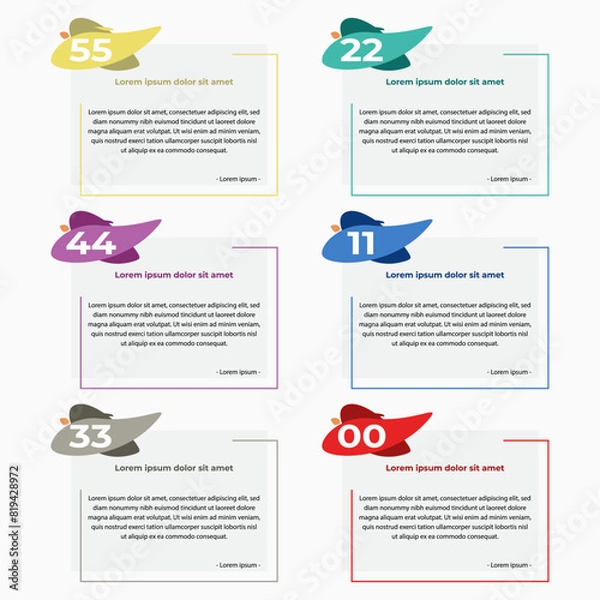 Fototapeta List of descriptions of modern presentation designs