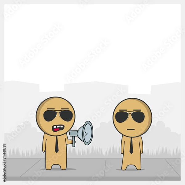 Obraz Speaker speaks with a megaphone
