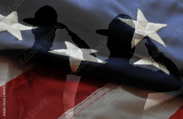 Fototapeta Saluting Marines