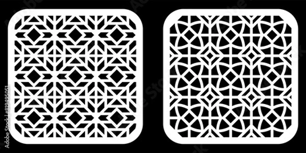 Fototapeta Geometric and simple pattern for background, decoration, panel, for cnc cutting